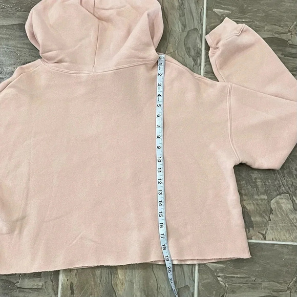 Pink Cropped Hooded Sweatshirt Long Sleeve Strong By Summer Hoodie - Picture 6 of 7